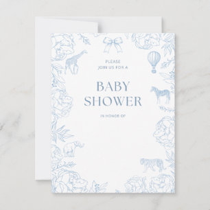 Zoo baby shower animaux invitation garçon