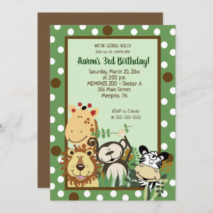 Zoo Crew Jungle Animaux Anniversaire Invitation