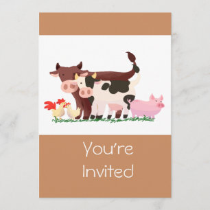 Zoo de la ferme animal d'anniversaire Invitation d