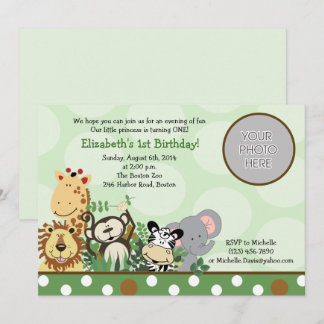 Zoo de la Jungle Fête Anniversaire Invitation avec