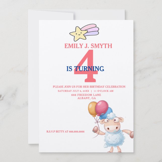 Zoo de mouture Invitations d'anniversaire - Animal (Devant)