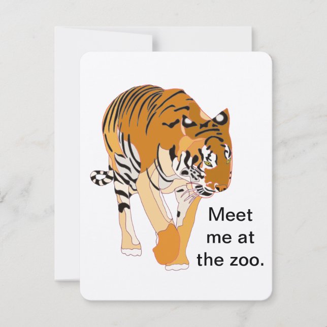 Zoo de Tiger Invitations de fête d'anniversaire (Devant)