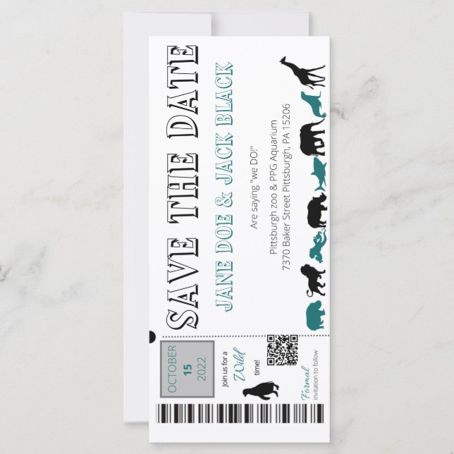 Zoo Enregistrer la date Invitation (Devant)