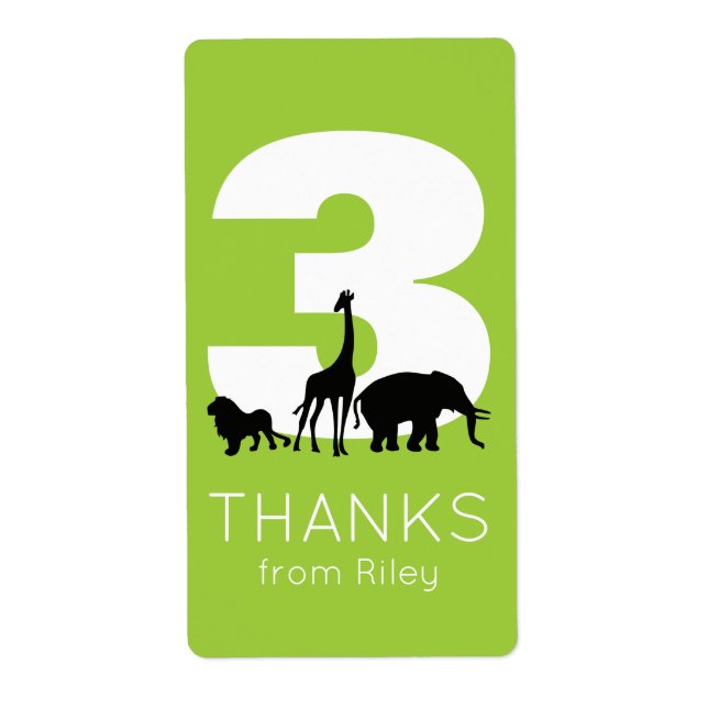 Zoo fête d'anniversaire animal merci stickers (Devant)