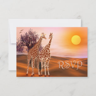 Zoo Giraffe de la faune Thème RSVP Card