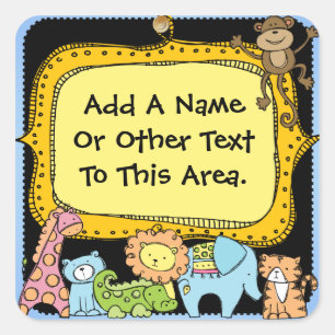 Zoo Personnalisé Animaux Elephant Giraffe Stickers