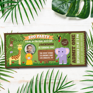 Zoo Ticket Wild Animal Safari Anniversaire de enfa