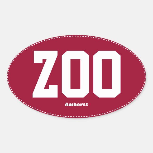 Zoo Zoomass Amherst Oval Bumper Sticker (Devant)