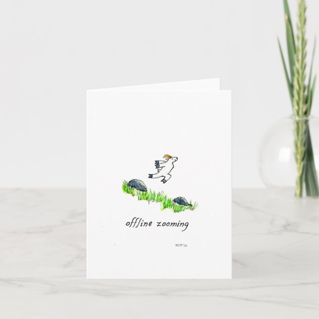 "Zoom hors ligne", carte de voeux vierge (Devant)