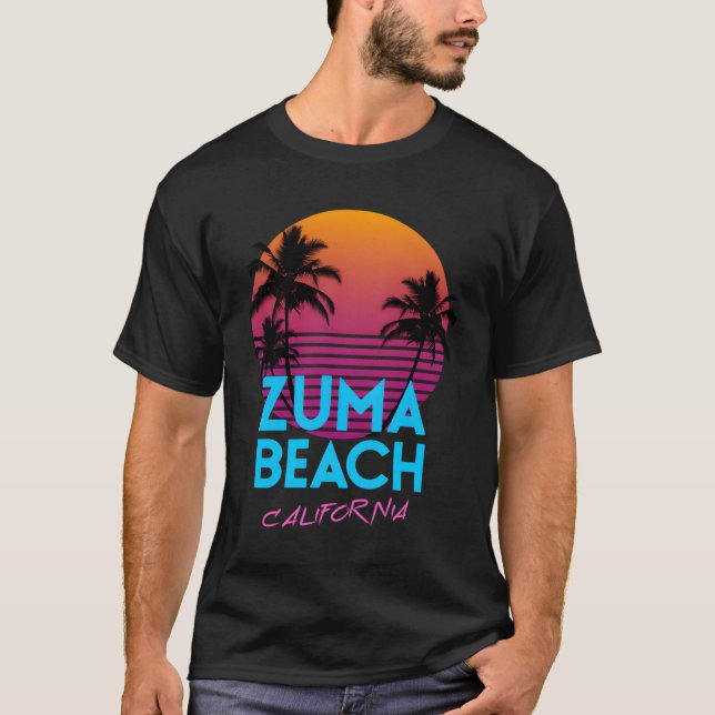Zuma Beach California Retro Wave Sweat - shirt à c (Devant)