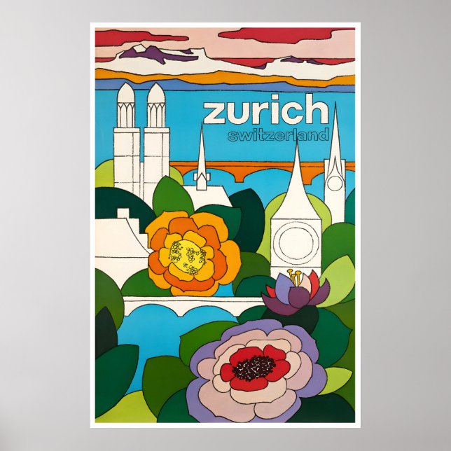 Zurich Suisse Impression d'art Affiche de voyage s (Devant)